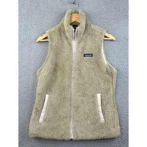 Patagonia Vest Womens Medium Beige Los Gatos Vest Full Zip Fuzzy Fleece 25216